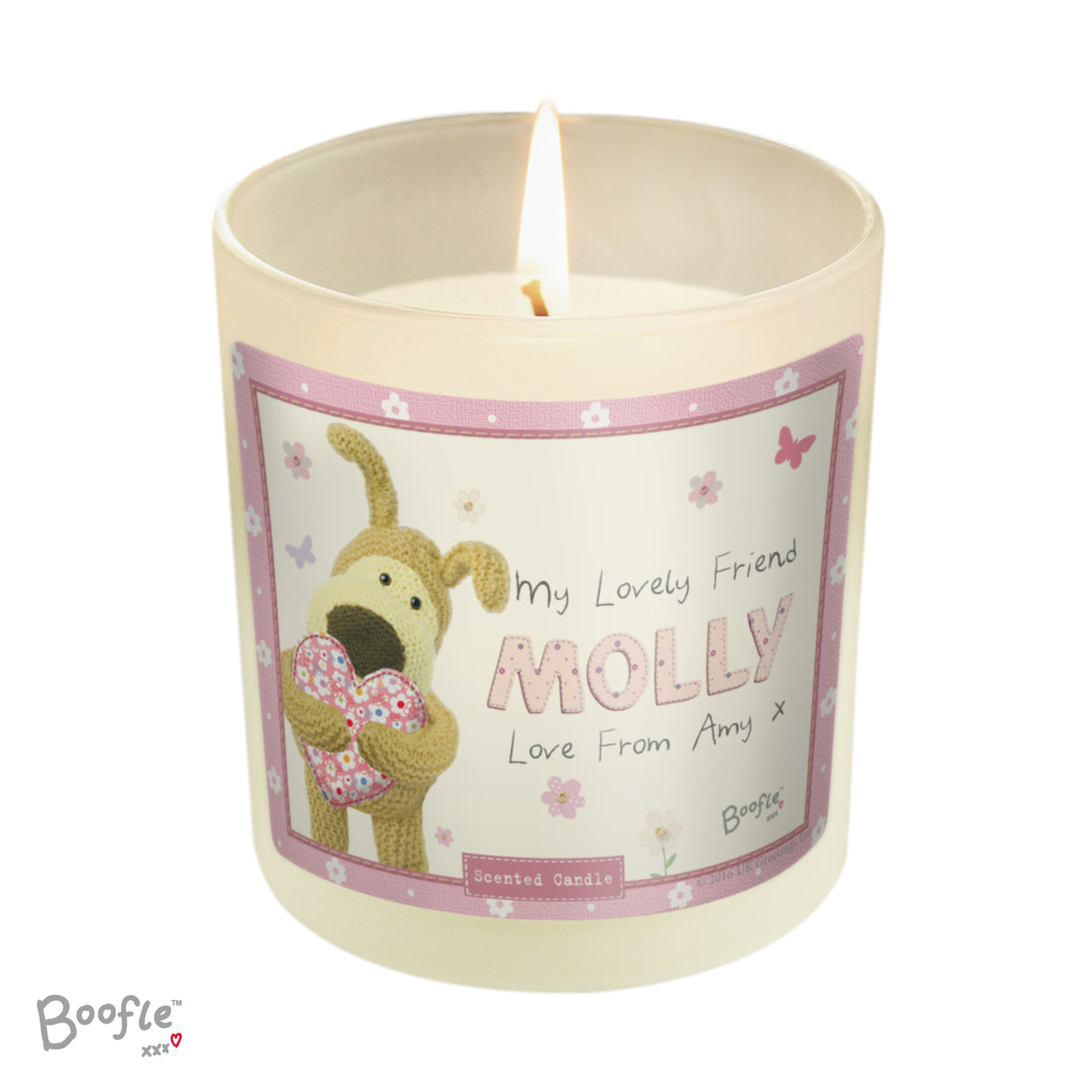 Personalised Boofle Flowers Scented Jar Candle - Candles at Gift Moments