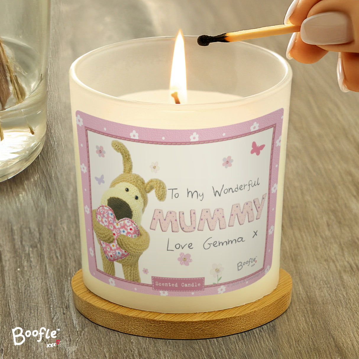 Personalised Boofle Flowers Scented Jar Candle - Candles at Gift Moments