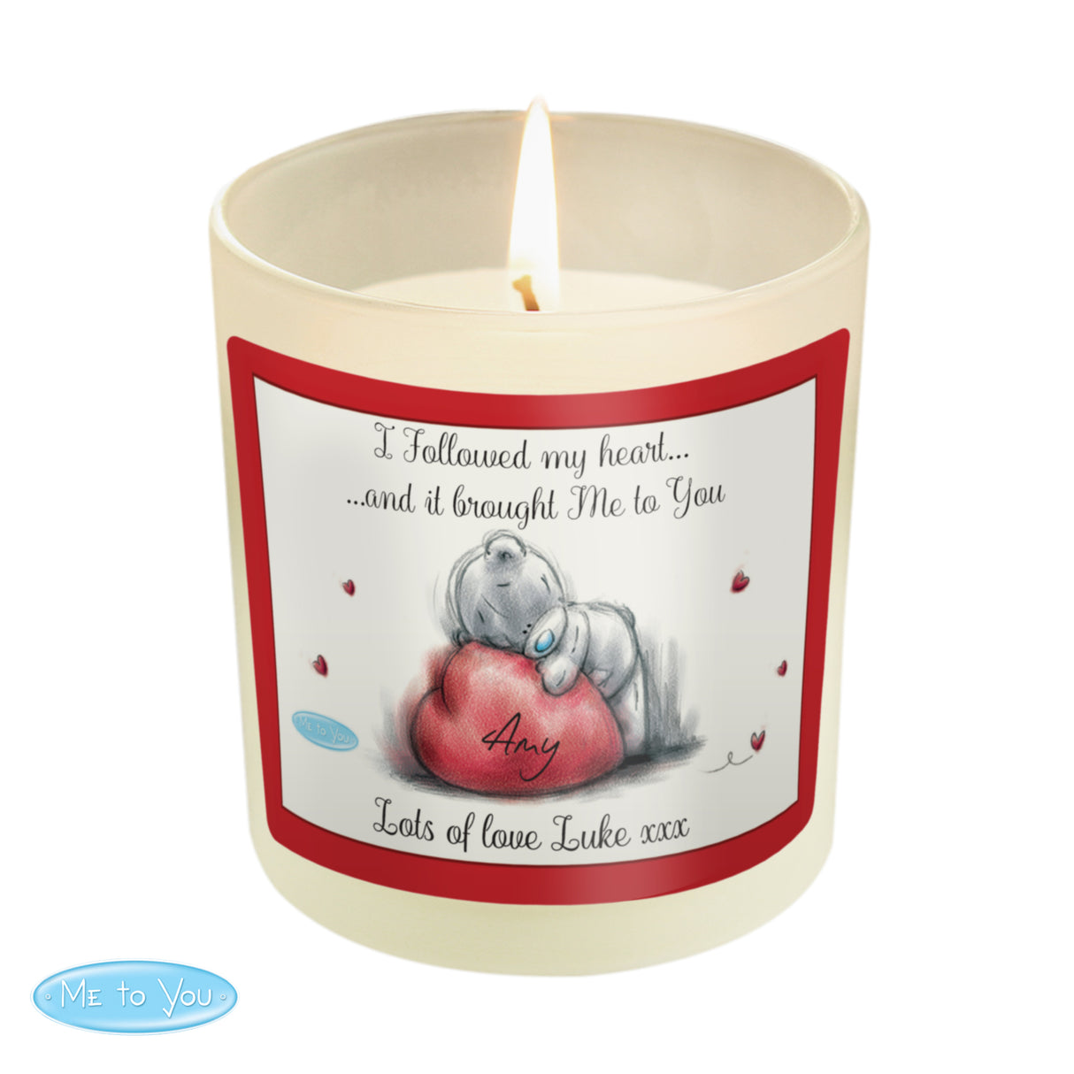 Personalised Me To You Heart Scented Jar Candle - Candles at Gift Moments