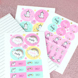 Personalised Baby Unicorn Sticker Set - Stickers at Gift Moments