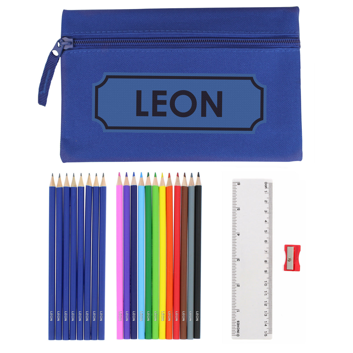 Personalised Blue Pencil Case Set: 5 - Pencil Cases & Sets By Gift Moments