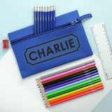 Personalised Blue Pencil Case Set: 1 - Pencil Cases & Sets By Gift Moments