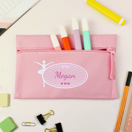 Personalised Ballerina Pink Pencil Case - Pencil Cases & Sets at Gift Moments