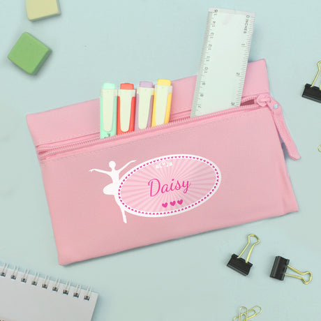 Personalised Ballerina Pink Pencil Case - Pencil Cases & Sets at Gift Moments