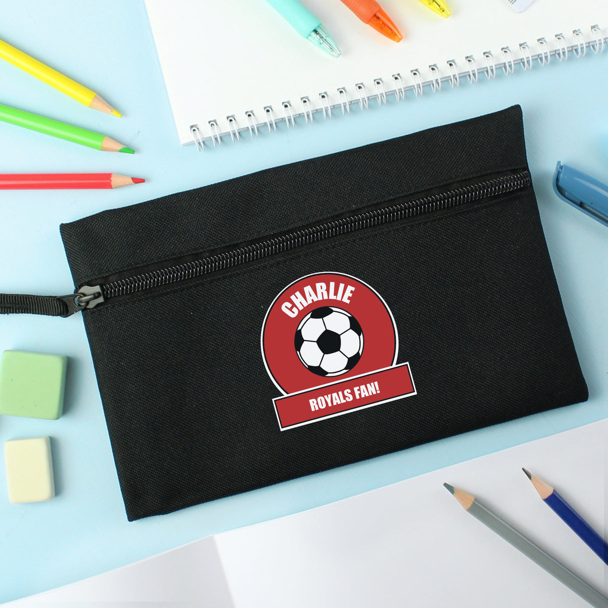 Personalised Red Football Fan Pencil Case - Pencil Cases & Sets at Gift Moments