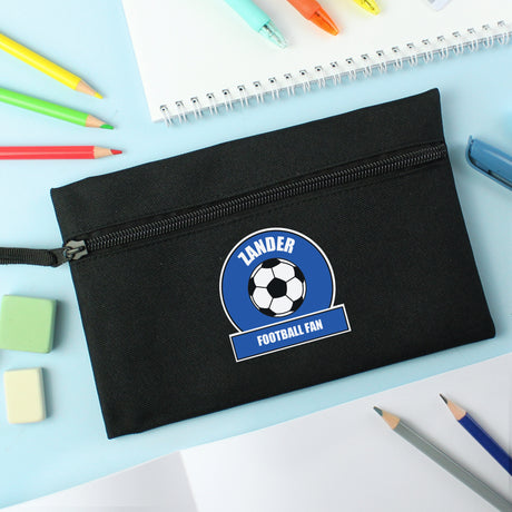 Personalised Dark Blue Football Fan Pencil Case - Pencil Cases & Sets at Gift Moments