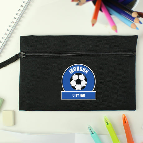 Personalised Dark Blue Football Fan Pencil Case - Pencil Cases & Sets at Gift Moments