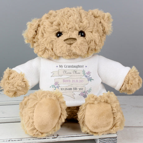 Personalised Garden Bloom Message Teddy Bear - Teddy Bears & Soft Toys at Gift Moments