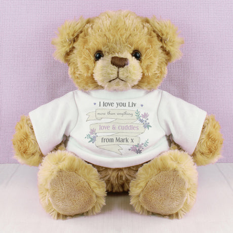 Personalised Garden Bloom Message Teddy Bear - Teddy Bears & Soft Toys at Gift Moments