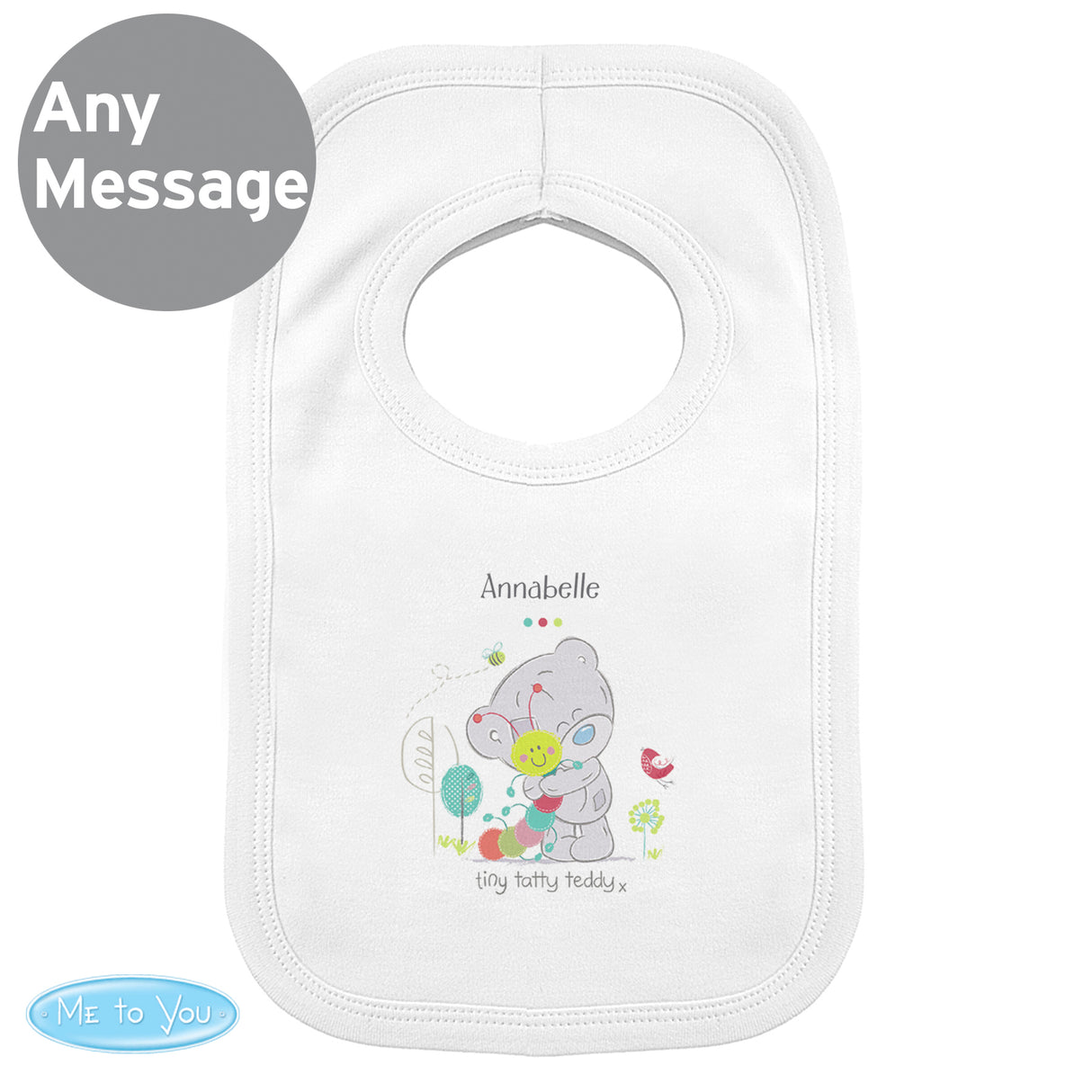 Personalised Tiny Tatty Teddy Bib: 4 - Baby Clothing