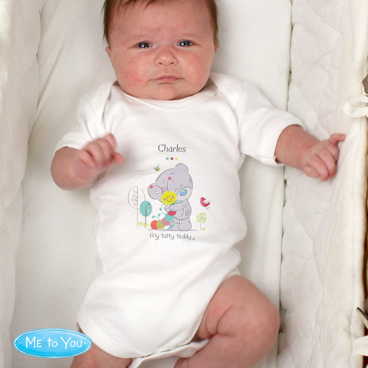 Personalised Tiny Tatty Teddy Baby Vest: 1 - Baby Clothing