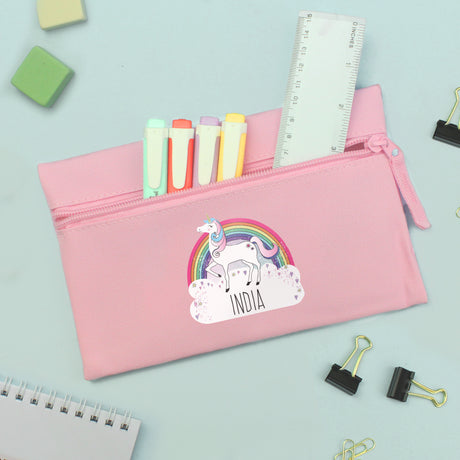 Personalised Unicorn Pink Pencil Case - Pencil Cases & Sets at Gift Moments