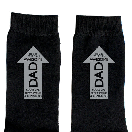 Personalised Awesome Dad Socks for Men: 4 - Clothing By Gift Moments