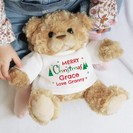 Personalised Merry Christmas Teddy Bear - Teddy Bears & Soft Toys at Gift Moments