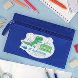 Personalised 'Be Roarsome' Dinosaur Blue Pencil Case - Pencil Cases & Sets at Gift Moments