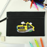 Personalised Digger Black Pencil Case