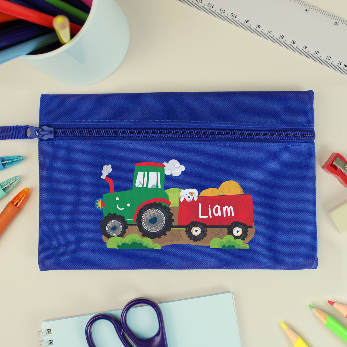 Personalised Tractor Pencil Case: 2 - Pencil Cases & Sets By Gift Moments