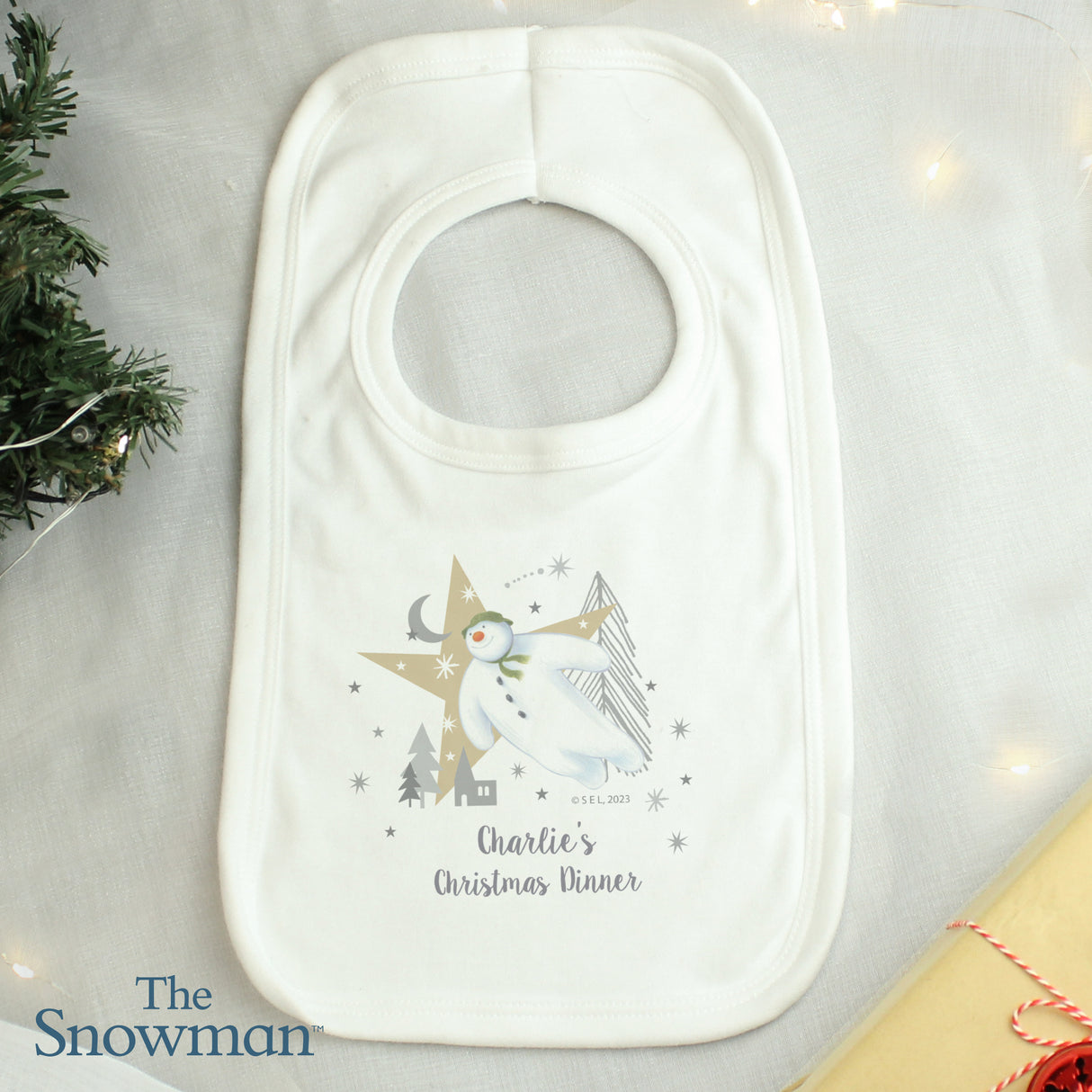 Personalised The Snowman Magical Adventure Bib - Baby Clothing at Gift Moments