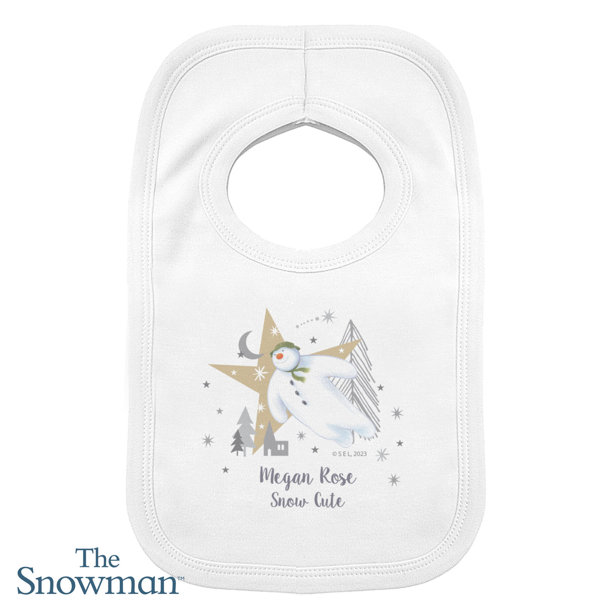 Personalised The Snowman Magical Adventure Bib - Baby Clothing at Gift Moments