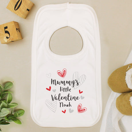 Personalised Little Valentine Baby Bib Default Title - Baby Clothing at Gift Moments