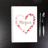 Personalised Confetti Hearts A5 Notebook - Notebooks at Gift Moments