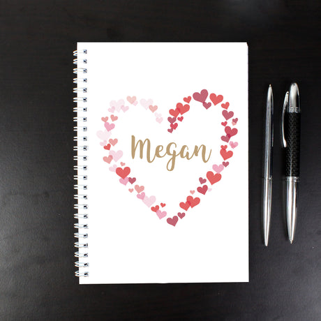 Personalised Confetti Hearts A5 Notebook - Notebooks at Gift Moments