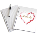 Personalised Confetti Hearts A5 Notebook - Notebooks at Gift Moments