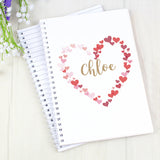 Personalised Confetti Hearts A5 Notebook - Notebooks at Gift Moments