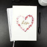 Personalised Confetti Hearts A5 Notebook - Notebooks at Gift Moments