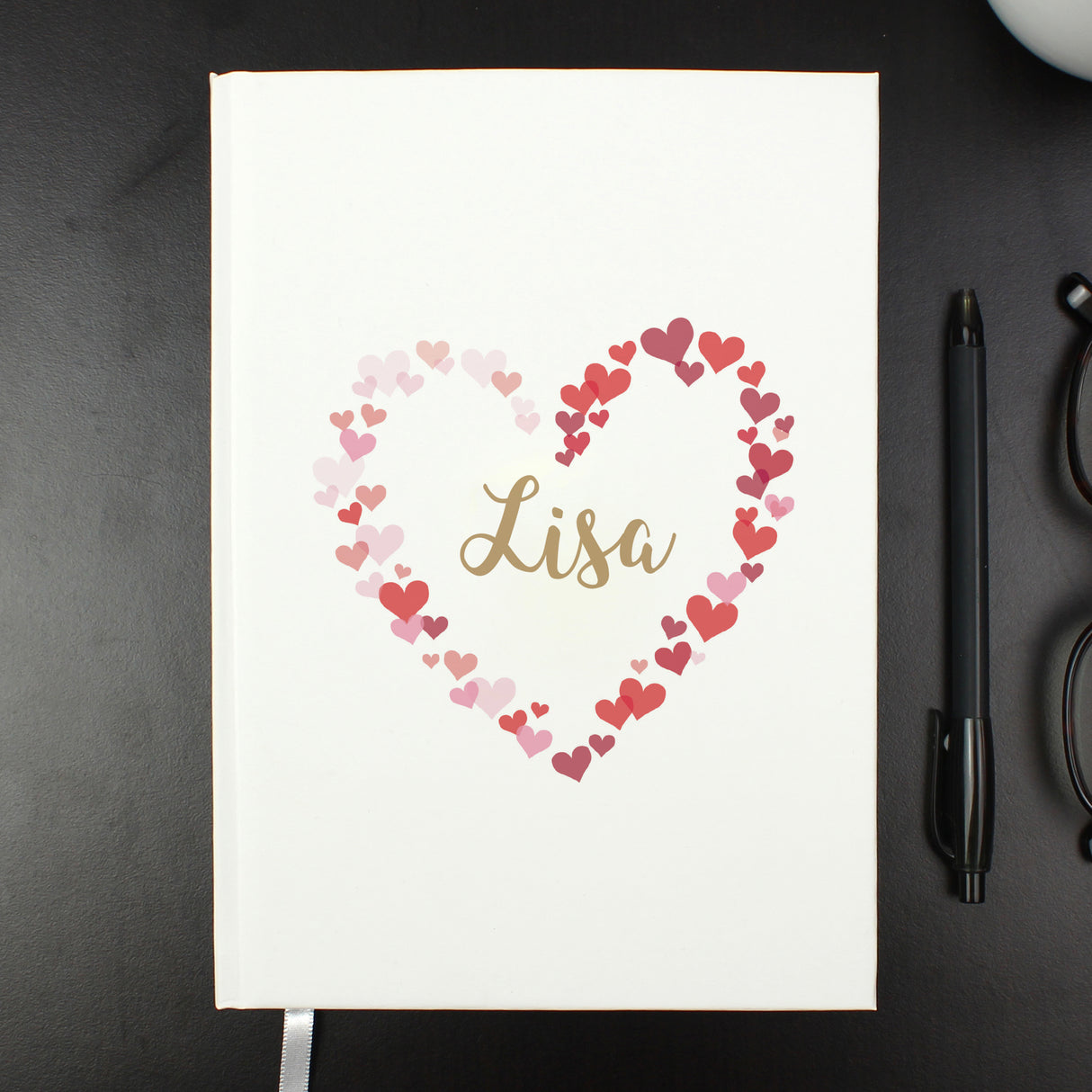 Personalised Confetti Hearts A5 Notebook - Notebooks at Gift Moments