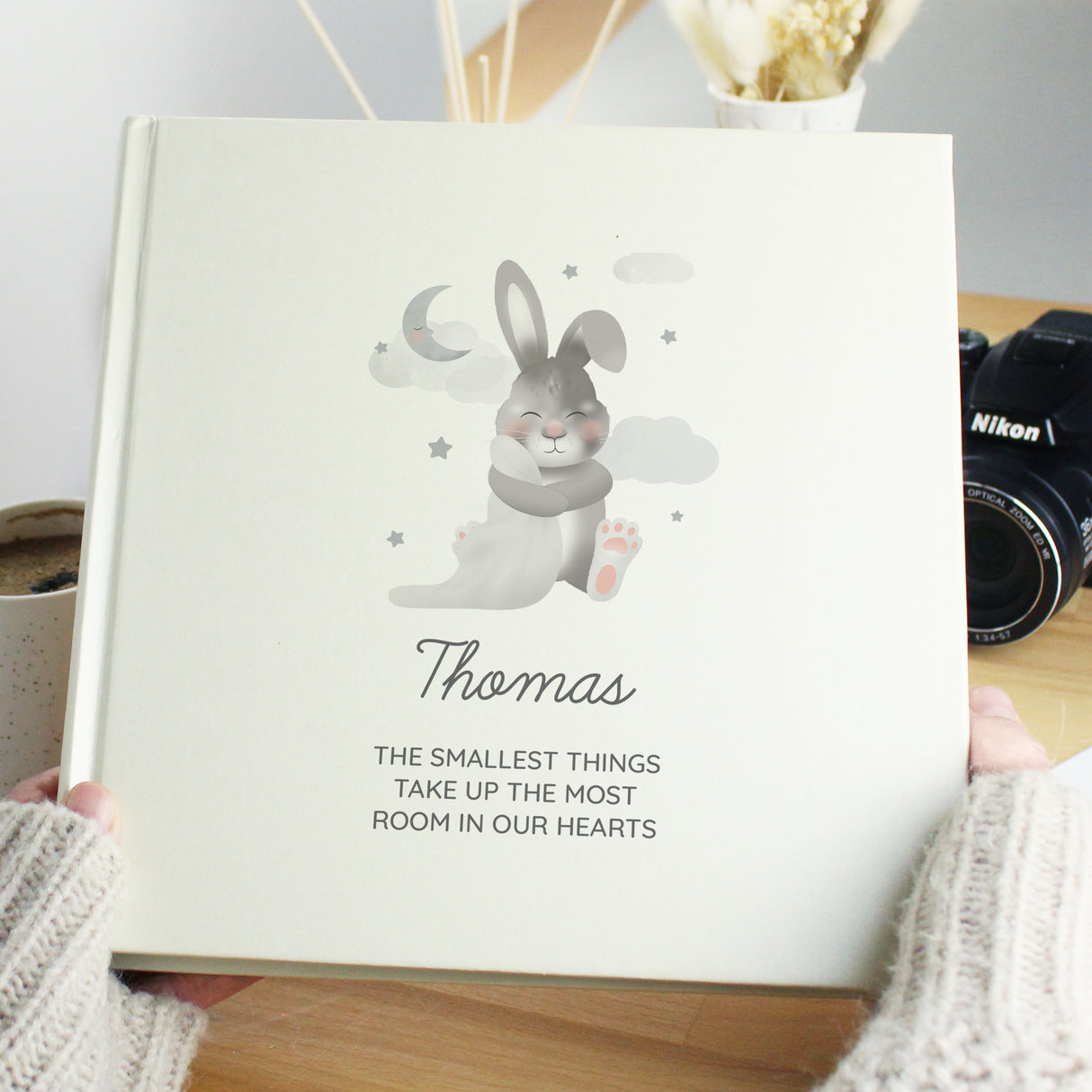 Personalised Baby Bunny Square Photo Album