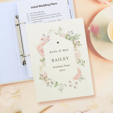 Personalised Floral Watercolour Wedding Planner - Calendars & Planners at Gift Moments