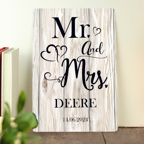 Personalised Mr & Mrs Aluminium Sign: 3 - Signs & Plaques By Gift Moments