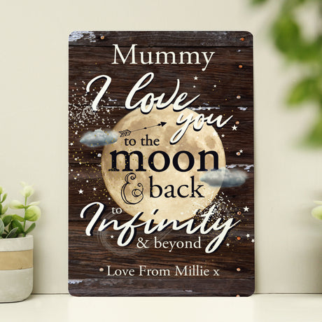 Personalised To the Moon & Back Metal Sign - Signs & Plaques at Gift Moments