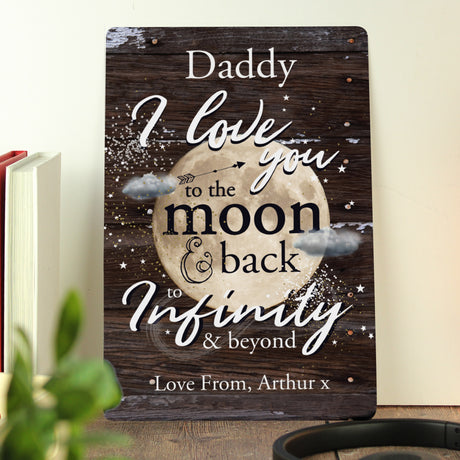 Personalised To the Moon & Back Metal Sign - Signs & Plaques at Gift Moments