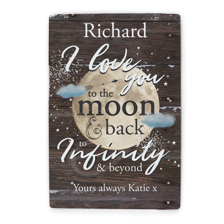 Personalised To the Moon & Back Metal Sign - Signs & Plaques at Gift Moments