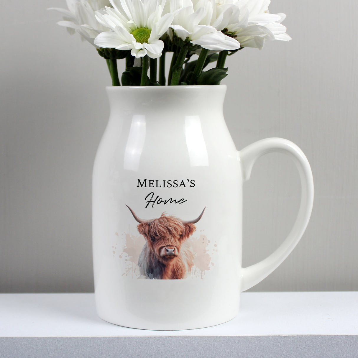 Personalised Highland Cow Flower Jug Vase - Vases & Plant Pots at Gift Moments