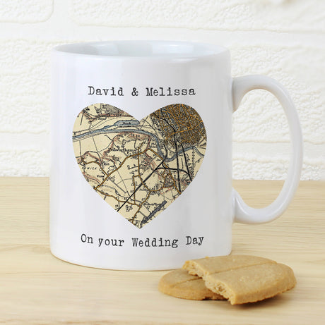 Personalised 1896 - 1904 Revised New Map Heart Mug - Mugs at Gift Moments