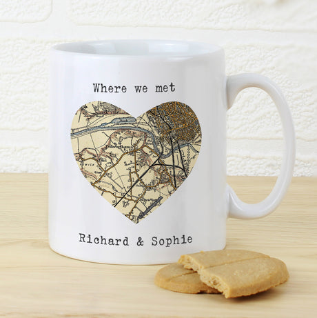 Personalised 1896 - 1904 Revised New Map Heart Mug - Mugs at Gift Moments