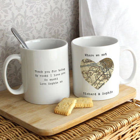 Personalised 1896 - 1904 Revised New Map Heart Mug - Mugs at Gift Moments