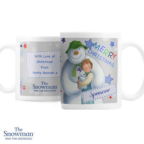 Personalised The Snowman and the Snowdog Blue Mug - Mugs at Gift Moments