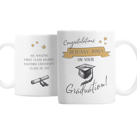 Personalised Gold Star Graduation Mug - Mugs at Gift Moments