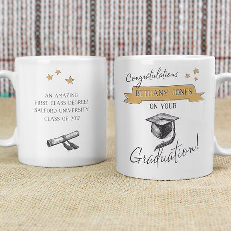 Personalised Gold Star Graduation Mug - Mugs at Gift Moments