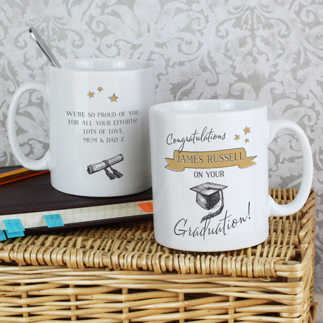 Personalised Gold Star Graduation Mug - Mugs at Gift Moments