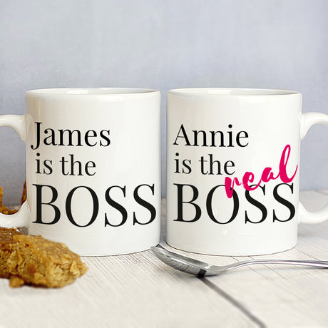 Personalised The Real Boss Mug Set Default Title - Mugs at Gift Moments