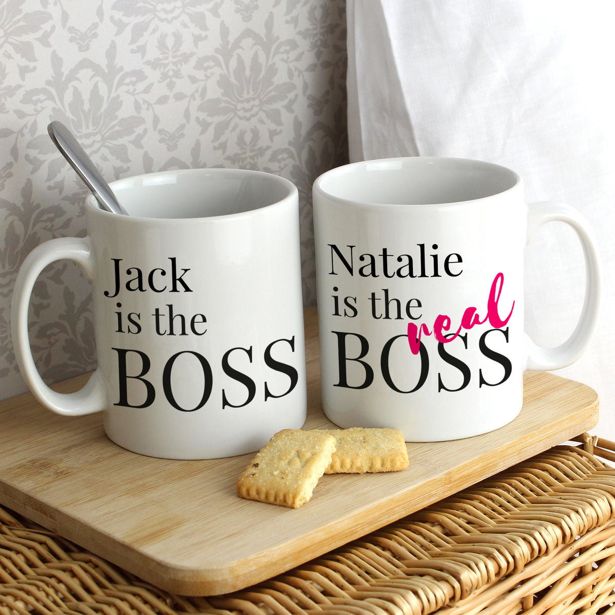 Personalised The Real Boss Mug Set: 3 - Mugs By Gift Moments