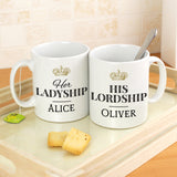 Personalised Ladyship and Lordship Mug Set - Mugs at Gift Moments