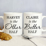 Personalised Other Half and Better Half Mug Set Default Title - Mugs at Gift Moments