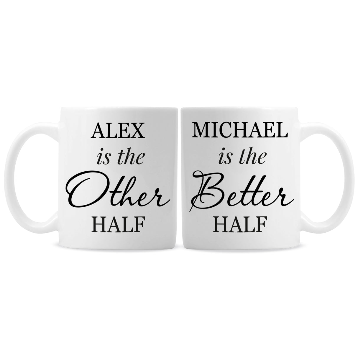 Personalised Other Half and Better Half Mug Set - Mugs at Gift Moments