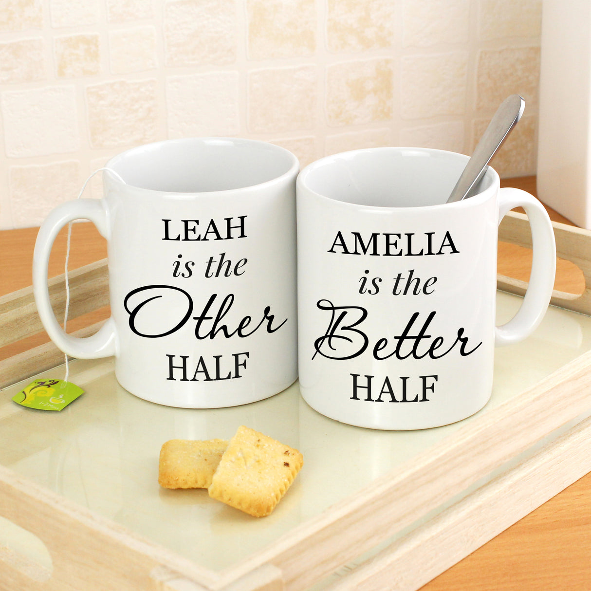 Personalised Other Half and Better Half Mug Set - Mugs at Gift Moments